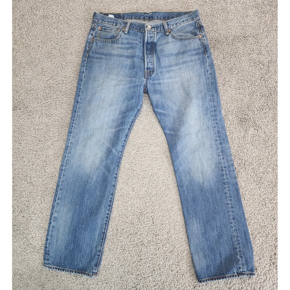 Levi's Other - Levis 501 Jeans Mens 34x30 Blue Denim Button Fly Straight Relaxed Fit Casual